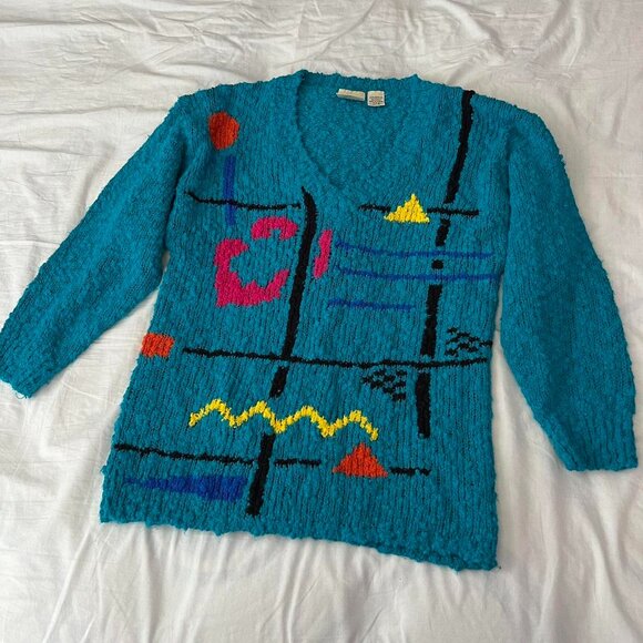 vintage abstract art sweater - Picture 1 of 7
